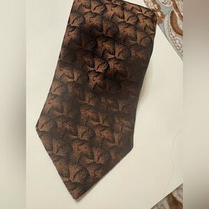 🖤🤎 Bill Robinson Son 100% Silk Tie | Brown Black Copper Jacquard